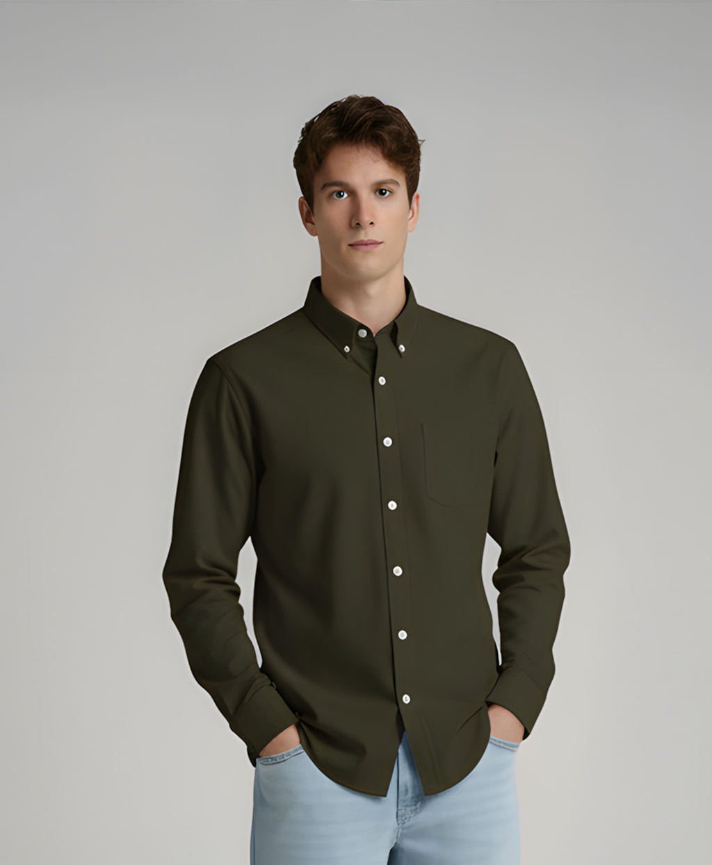 Olive Oxford Shirt