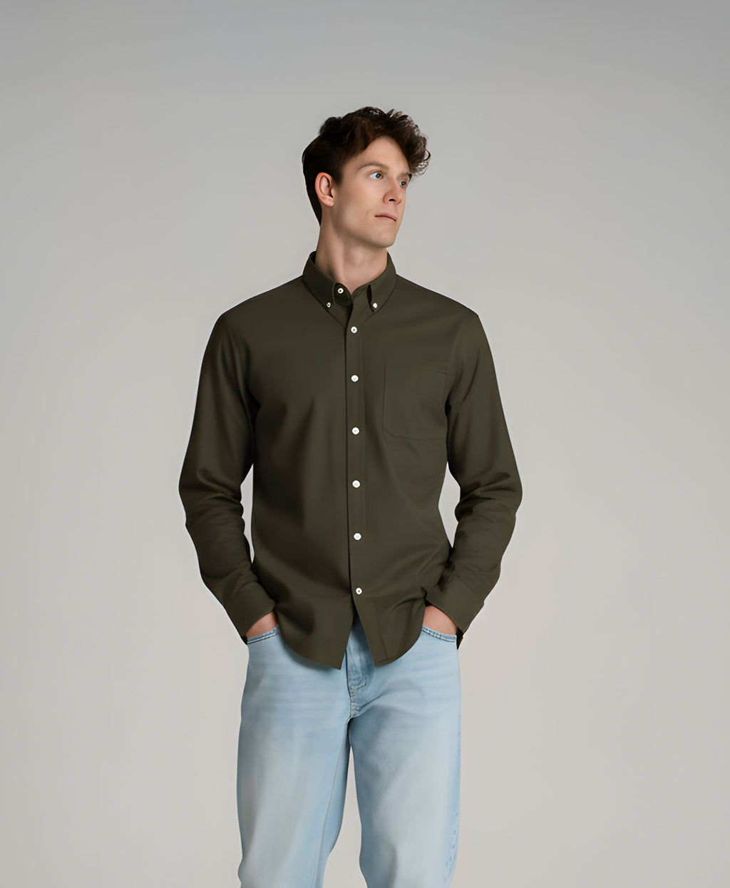 Olive Oxford Shirt