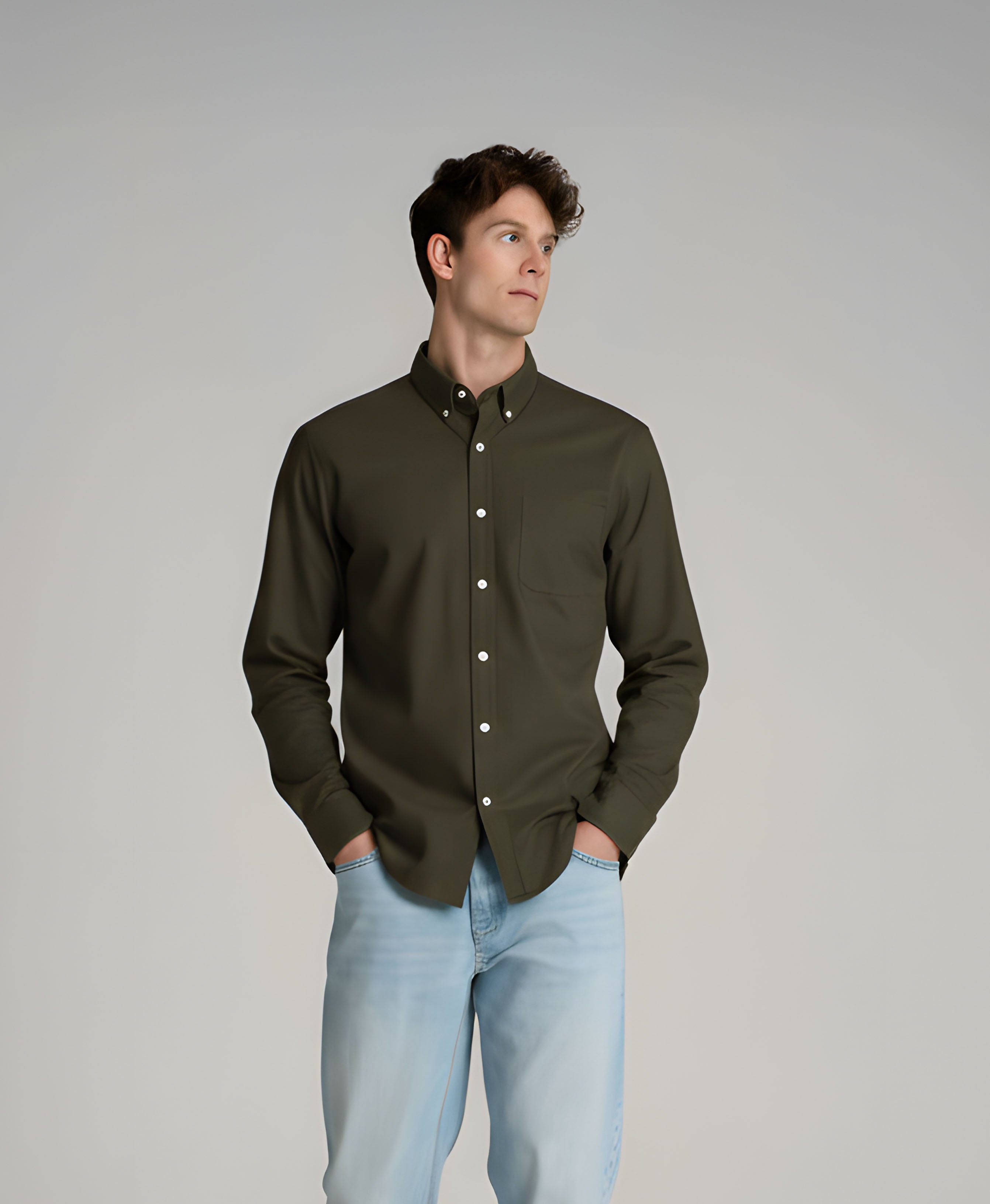 Olive Oxford Shirt