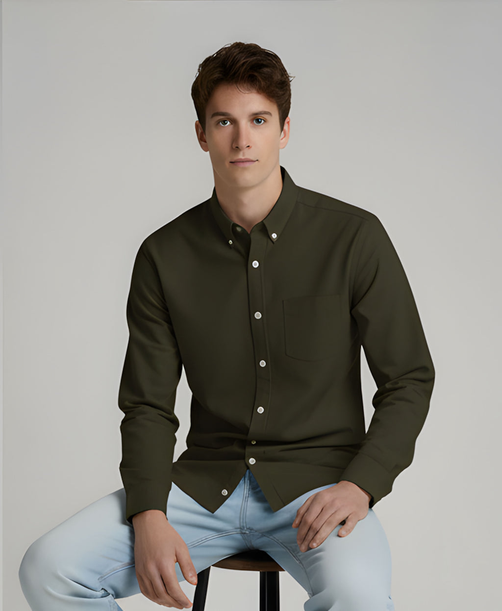 Olive Oxford Shirt