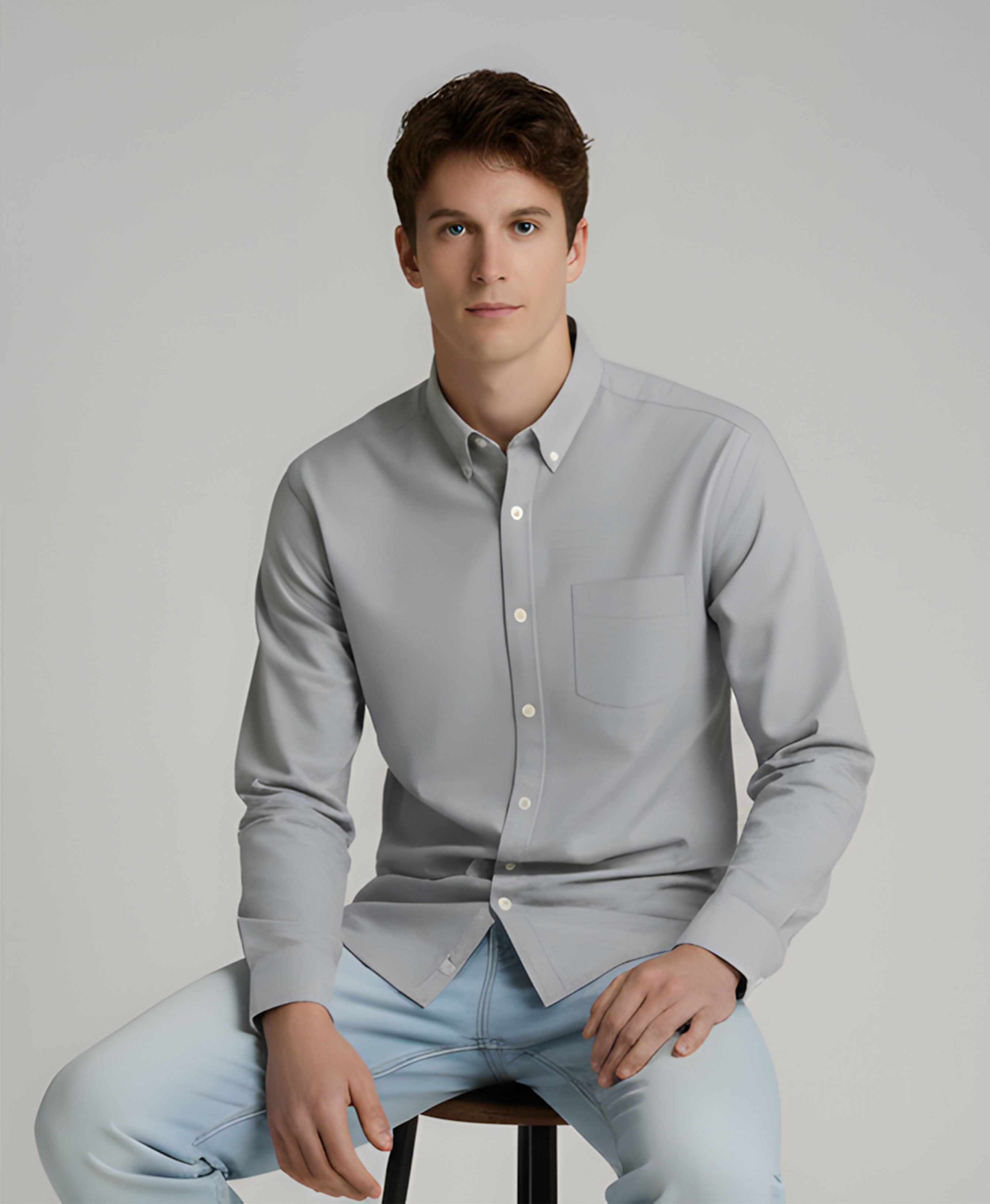 Grey Oxford Shirt