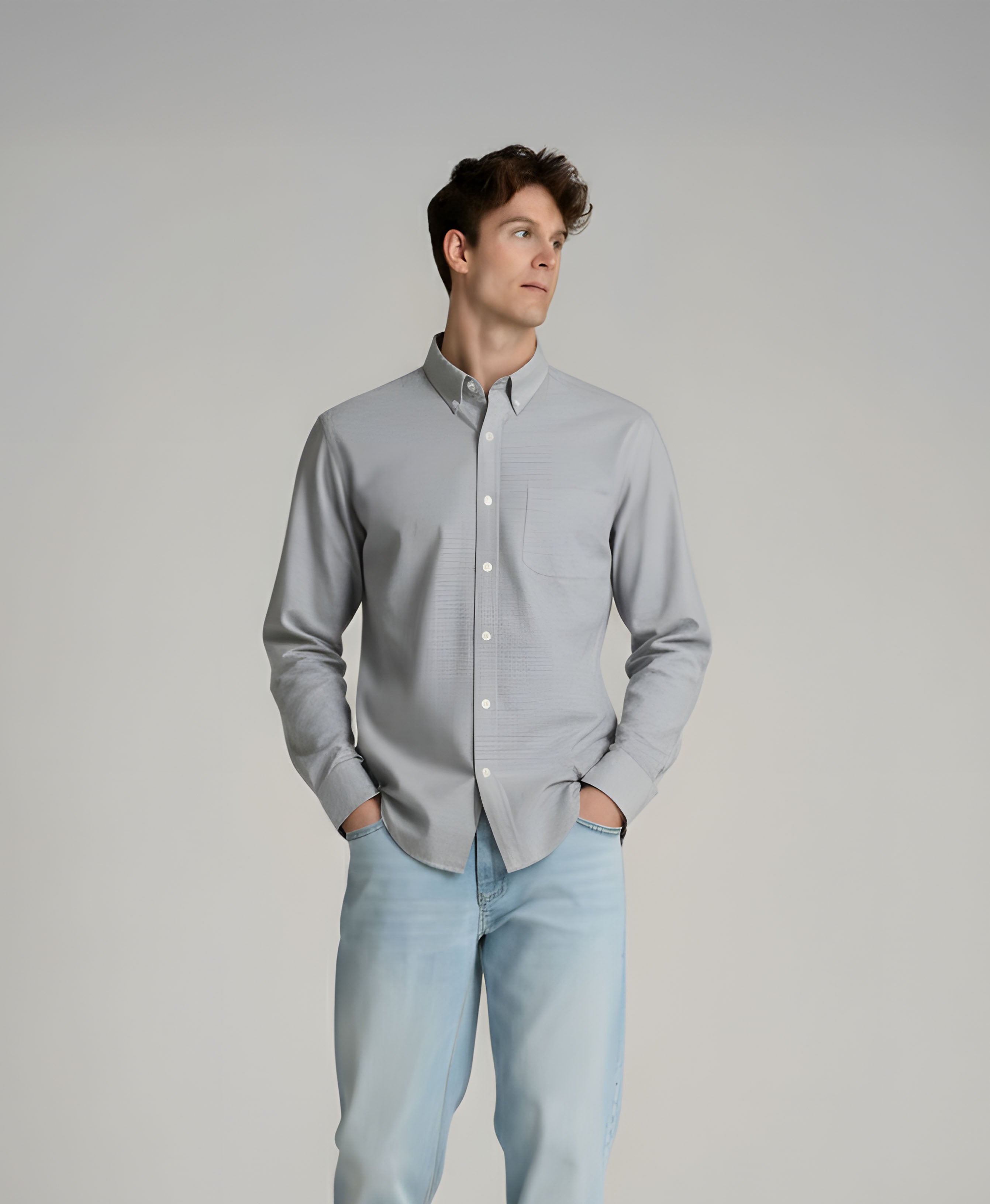 Grey Oxford Shirt